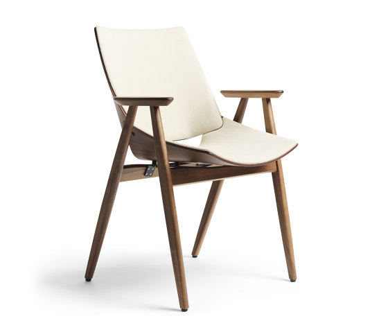 Shell Wood Armchair Seat and back upholstery, Natural Walnut | Sedie | Rex Kralj