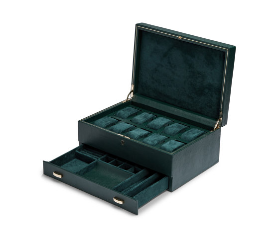 British Racing 10 PC with Drawer Watch Box | Green | Storage boxes | WOLF