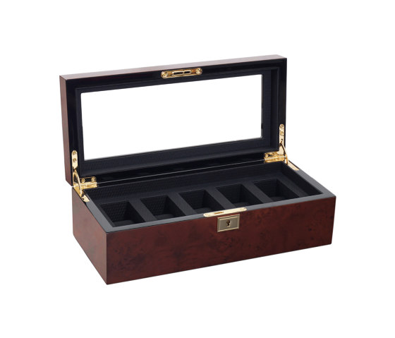 Savoy 5 Piece Watch Box | Burlwood | Contenedores / Cajas | WOLF