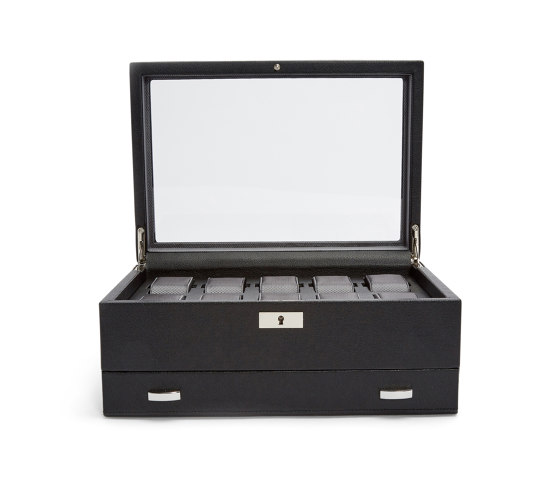 Viceroy 10 PC Watch Box w/ Drawer | Black | Contenedores / Cajas | WOLF