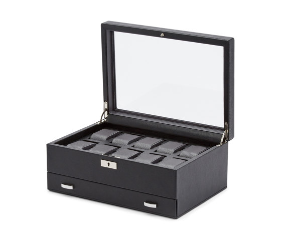 Viceroy 10 PC Watch Box w/ Drawer | Black | Storage boxes | WOLF