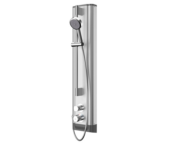 F5S Therm stainless steel shower panel with hand shower fitting | Grifería para duchas | KWC Professional