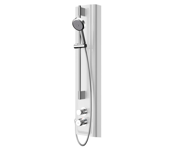 F5S Therm shower panel made of MIRANIT with hand shower fitting | Shower controls | KWC Professional