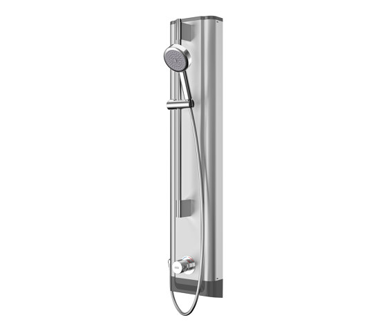 F5S-Mix stainless steel shower panel with hand shower fitting | Grifería para duchas | KWC Professional