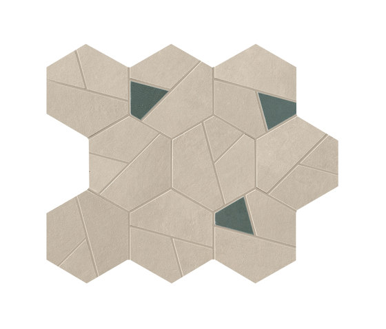 Boost Pro Cream Mosaico Hex Blue 25x28,5 | Ceramic mosaics | Atlas Concorde