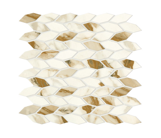 Marvel Shine Calacatta Imperiale Twist 30,5x30,5 Silk | Ceramic mosaics | Atlas Concorde