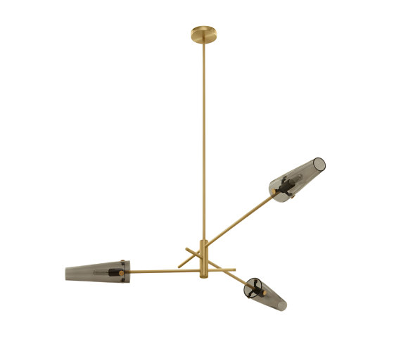 Axis pendant satin brass / smoked glass | Lámparas de suspensión | CTO Lighting