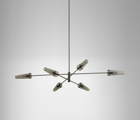 Axis large pendant bronze / smoked glass | Suspended lights | CTO Lighting