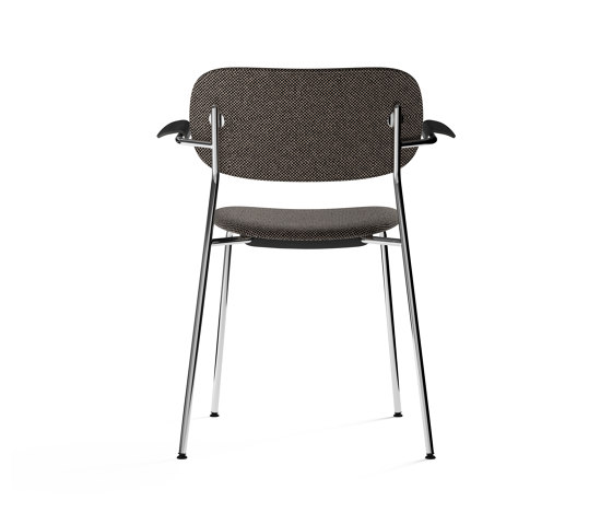 Co Chair, fully upholstered with armrest, Chrome | Black Oak | Doppiopanama T14012 001 | Sedie | Audo Copenhagen