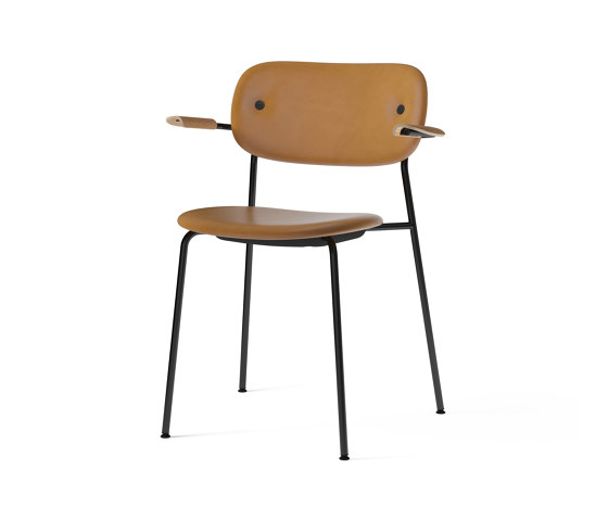 Co Chair, fully upholstered with armrest, Black | Natural Oak | Dakar 0250 | Stühle | Audo Copenhagen