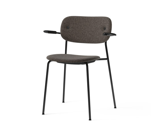 Co Chair, fully upholstered with armrest, Black | Black Oak | Doppiopanama T14012 001 | Sedie | Audo Copenhagen