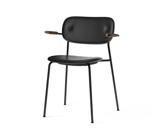 Co Chair, fully upholstered with armrest, Black | Dark Stained Oak | Dakar 0842 | Sillas | Audo Copenhagen