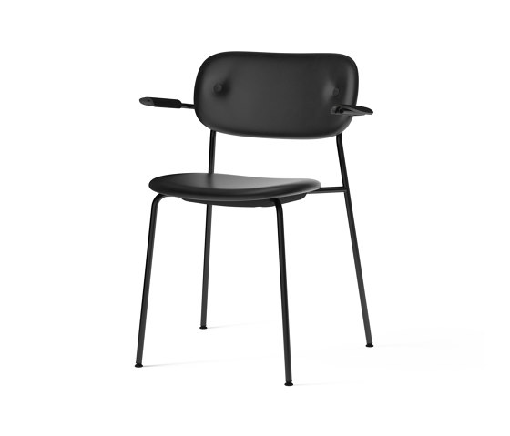 Co Chair, fully upholstered with armrest, Black | Black Oak | Dakar 0842 | Stühle | Audo Copenhagen