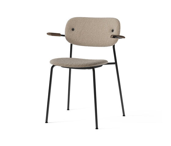 Co Chair, fully upholstered with armrest, Black | Dark Stained Oak | Lupo T19028 004 | Chairs | Audo Copenhagen