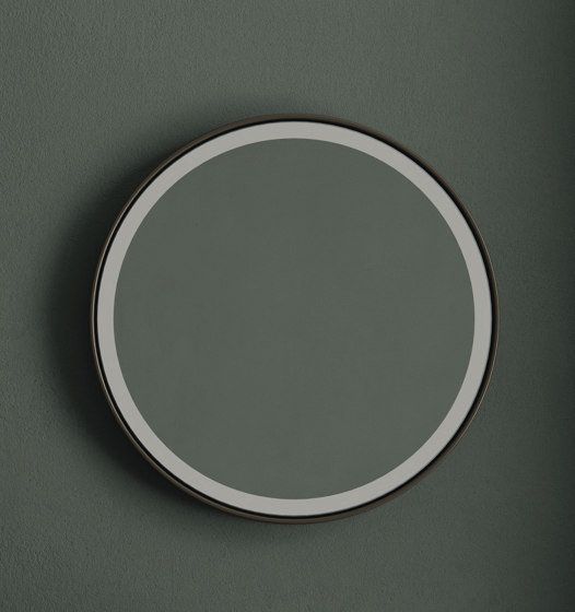 Pastille - becklit LED light round mirror with teel frame. | Espejos de baño | NIC Design