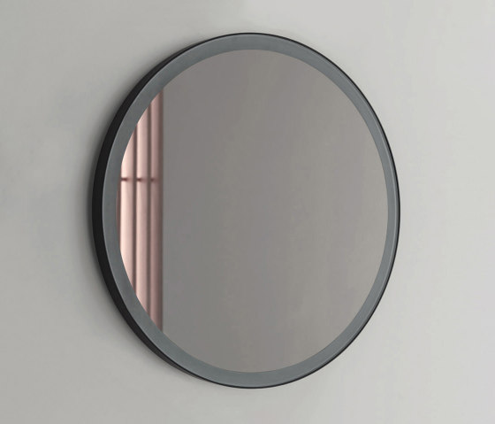 Pastille - becklit LED light round mirror with teel frame. | Badspiegel | NIC Design