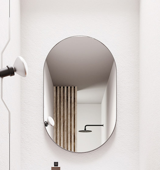 Pastille - steel frame oval mirror | Espejos de baño | NIC Design