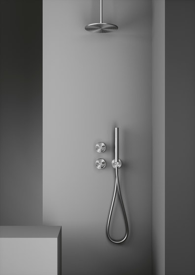 Valvola02 | Hydroprogressive Wandmischer für Badewanne/Dusche mit Handbrause | Duscharmaturen | Quadrodesign
