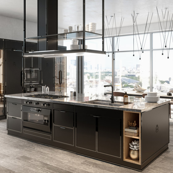 TAILOR MADE KITCHENS | CONTEMPORANEA PROJECT RAFFIC GREY AND BLACK POLISHED NICKEL | Cuisines équipées | Officine Gullo