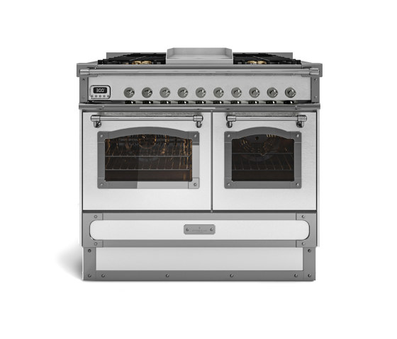 COOKING RANGES | RESTART 100 COOKING RANGE WITH 5 BURNERS AND ELECTRIC MULTIFUCTION OVEN WITH GLASS DOOR | Backöfen | Officine Gullo
