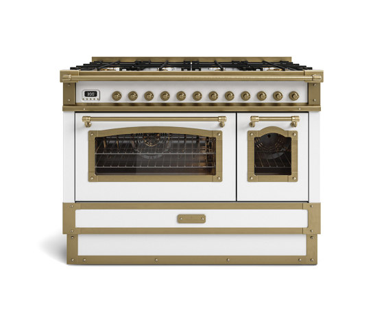 COOKING RANGES | RESTART 100 COOKING RANGE WITH 8 BURNERS AND ELECTRIC MULTIFUCTION OVEN WITH GLASS DOOR | Fours | Officine Gullo