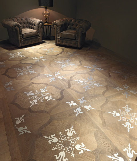 Design Panels | Fenice Ca' Polo with steel inserts | Wood flooring | Foglie d’Oro