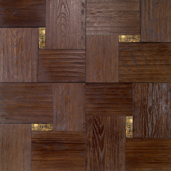 Design Panels | Segreti Onda Caffè with ceramic inserts | Wood flooring | Foglie d’Oro
