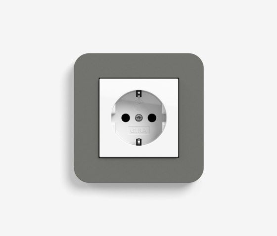 E3 | Socket outlet Dark grey with white | Schuko sockets | Gira