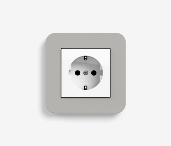 E3 | Socket outlet Grey with white by Gira | Schuko sockets