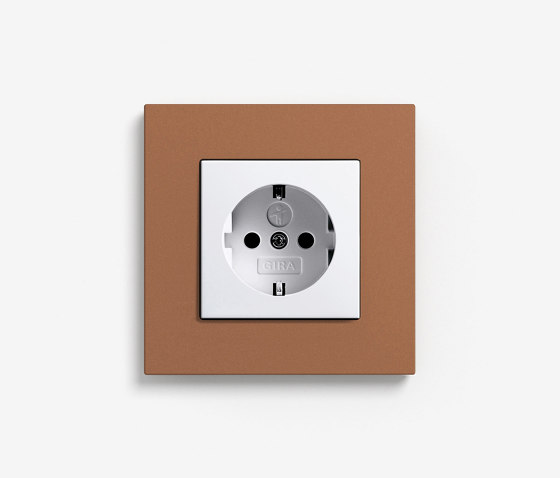 Esprit Linoleum-Plywood | Socket outlet Light brown | Schuko sockets | Gira