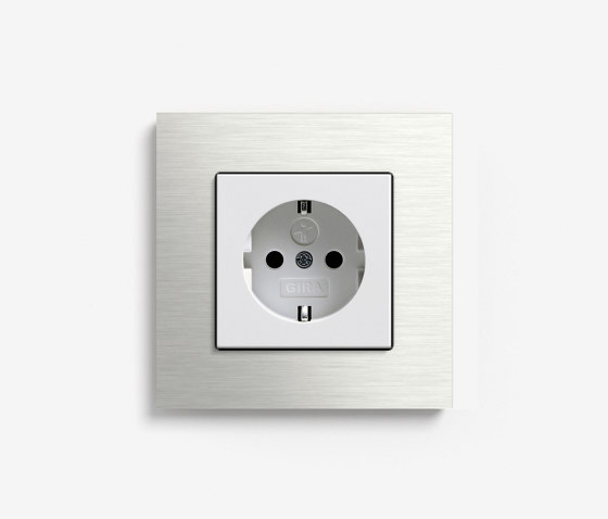 Esprit Metal | Socket outlet Stainless steel by Gira | Schuko sockets