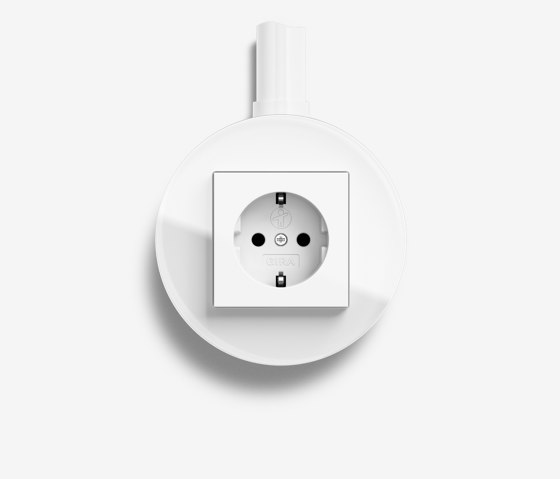Studio | Socket outlet Glass white, surface-mounted by Gira | Schuko sockets