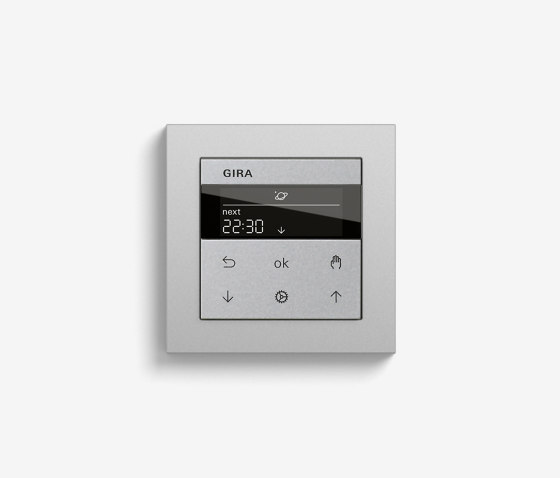 Blind Control | System 3000 Display blind timer | Colour Aluminium (including E2) | Lighting controls | Gira