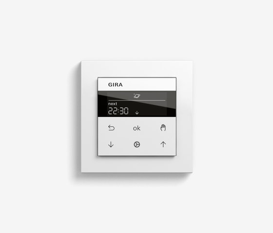 Blind Control | System 3000 Display blind timer | Pure white matt (including E2) | Lighting controls | Gira