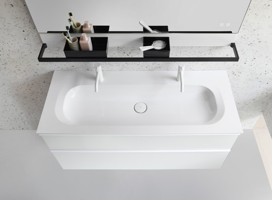 Fiumo | Plan de toilette en pierre de synthèse avec meuble sous-vasque | Meubles sous-lavabo | burgbad