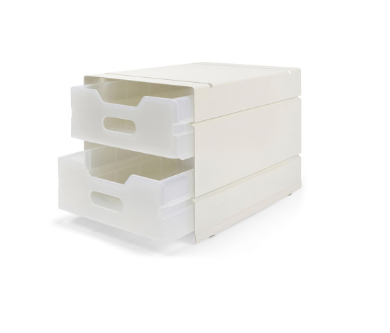 Atlas | Container, 2 compartments | pure white RAL 9010 | Portaoggetti | Magazin®