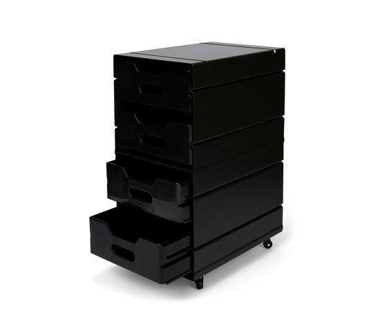 Atlas | Container, 2 compartments | black grey RAL 7021 | Desk tidies | Magazin®