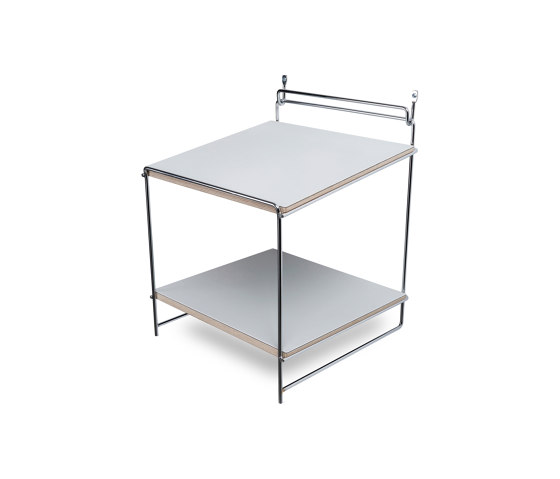 Hegel | Table or wall desk, chrome / light grey | Scaffali | Magazin®