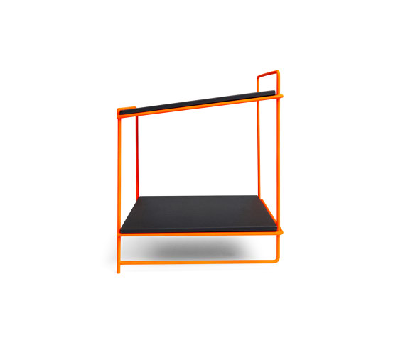 Hegel | Table or wall desk, luminous orange RAL 2005 / Black | Shelving | Magazin®