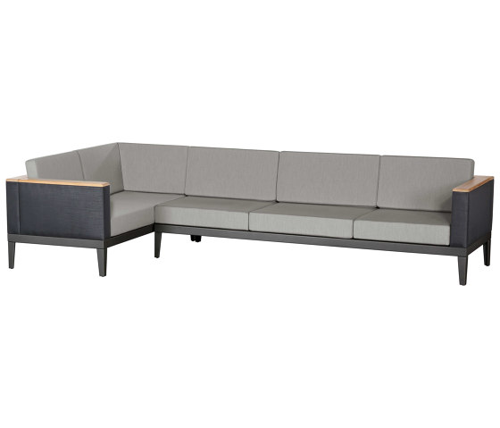Aura Deep Seating Five-seat Corner Settee DS (Graphite Frame - Charcoal Sides) | Divani | Barlow Tyrie