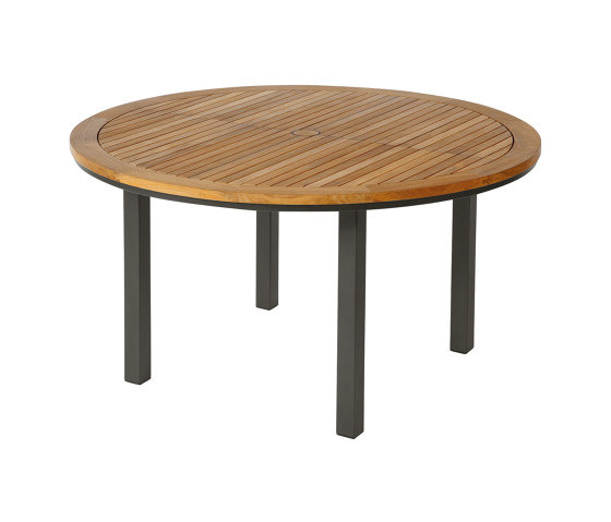 Aura Table 140 Ø Circular (Teak Top and Graphite Frame) | Dining tables | Barlow Tyrie