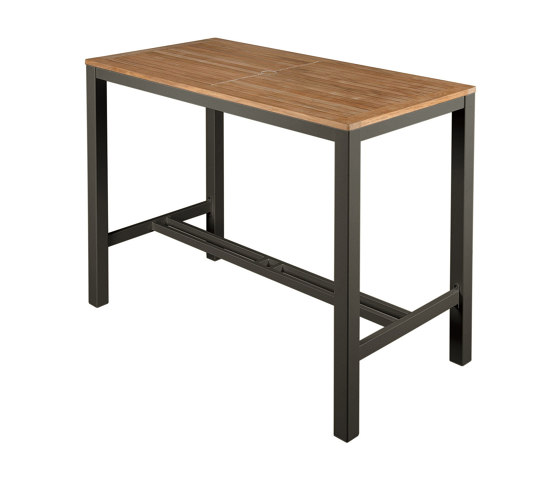 Aura High Dining Table 140 (Teak Top and Graphite Frame) | Tables hautes | Barlow Tyrie