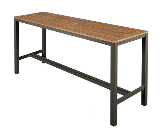 Aura High Dining Table 200 Rectangular (Teak Top and Graphite Frame) | Standing tables | Barlow Tyrie