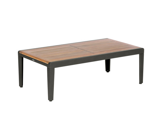 Aura Low Table 120 Rectangular (Teak Top and Graphite Frame) | Mesas de centro | Barlow Tyrie