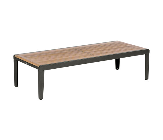 Aura Low Table 160 Rectangular (Teak Top and Graphite Frame) | Mesas de centro | Barlow Tyrie