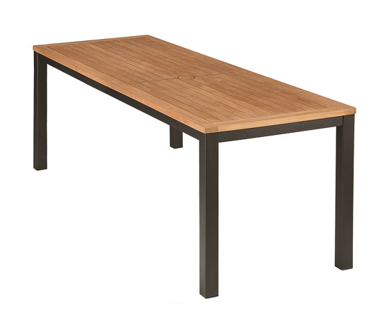 Aura Narrow Table 200 Rectangular (Teak Top and Graphite Frame) | Dining tables | Barlow Tyrie