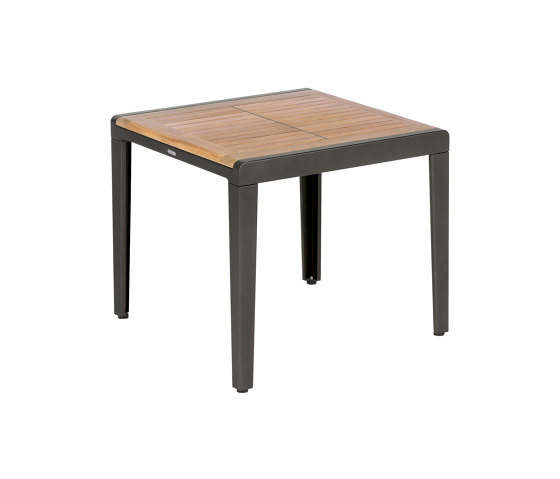 Aura Side Table 60 Square (Teak Top and Graphite Frame) | Tavolini alti | Barlow Tyrie