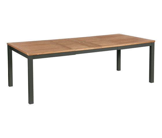 Aura Extending Table 230 Rectangular (Teak Top and Graphite Frame) | Dining tables | Barlow Tyrie