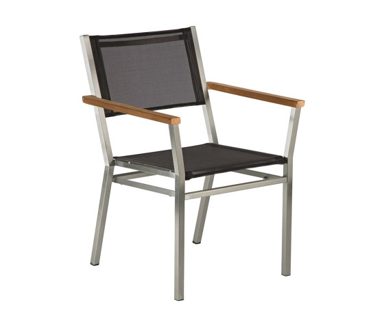 Equinox Carver (Teak Arm Detail - Charcoal Sling) | Chaises | Barlow Tyrie