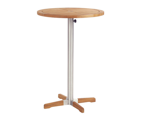 Equinox High Dining Bistro Table 70 Ø Circular with Teak top | Tables hautes | Barlow Tyrie